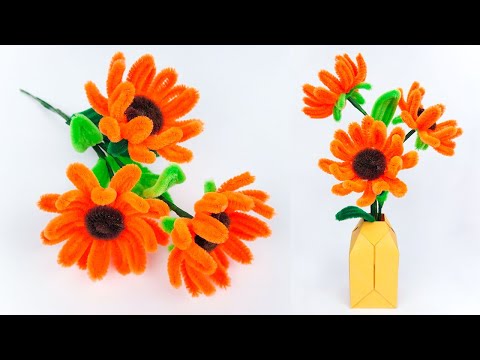 How to Make Sunflowers with Pipe Cleaners 🌻 Simple Handmade Flower Craft 🌸 Cute Decor & Gift Idea