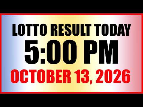 Lotto Result Today 5pm Draw October 13, 2026 Swertres EZ2 PCSO