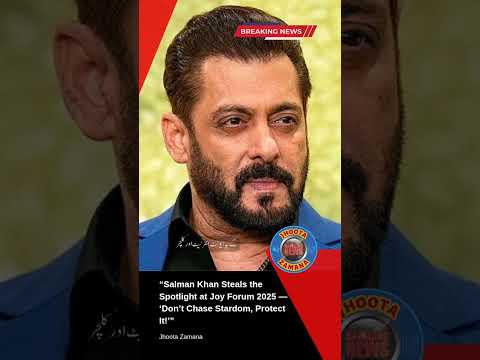 Salman Khan at Joy Forum 2025 | “Don’t Chase Stardom, Protect It” | Riyadh Event Highlight #Shorts