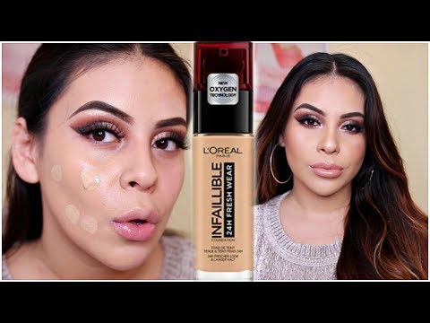 NEW L'OREAL INFALLIBLE FRESH WEAR 24HR FOUNDATION: FIRST IMPRESSION, REVIEW & DEMO! | JuicyJas - UCqTR5f7YkGro3cPv23SqcqQ