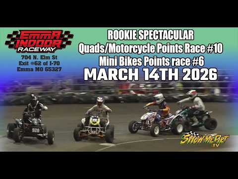 Quads Motorcycles points reace #10 Mini Bikes Points Race #6 - March 14 2026 - dirt track racing video image