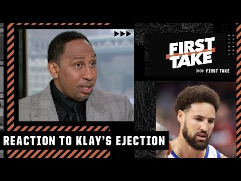 Stephen A. reacts to Klay Thompson being ejected for the FIRST TIME in his career | First Take video clip