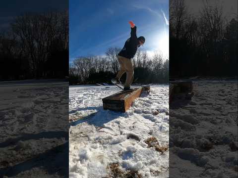 Backyard snow skating ! First snow of the year! @AmbitionSnowskates #snow #snowskating #havingfun