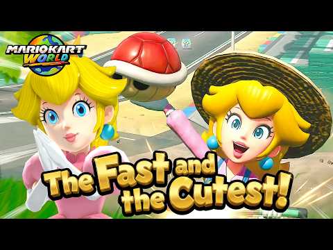 Mario Kart World Balloon Battle Farmer Peach on Cute Scoot