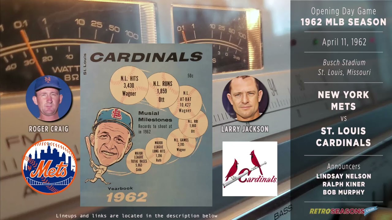 1962 New York Mets vs St. Louis Cardinals - Radio Broadcast video clip