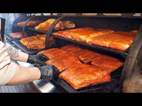 이태원에서 유명한 텍사스 바베큐! 우대갈비, 풀드포크 / Texas barbecue! short rib, pulled pork - korean street food