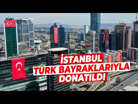 23 Nisan’da Gökdelenler Türk Bayraklarıyla Donatıldı