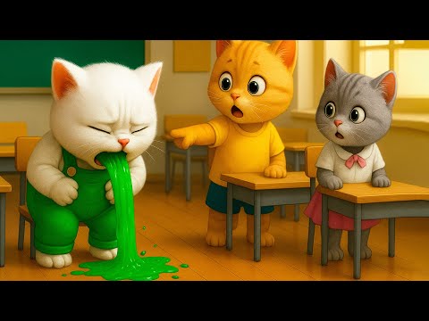 🤮🍏 The Kitten Ate a Strange Apple… Then Chaos Broke Out in Class! #aicat#catshorts#cat