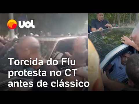 Protesto Fluminense: jogadores são cercados por torcedores no CT antes de clássico contra o Flamengo