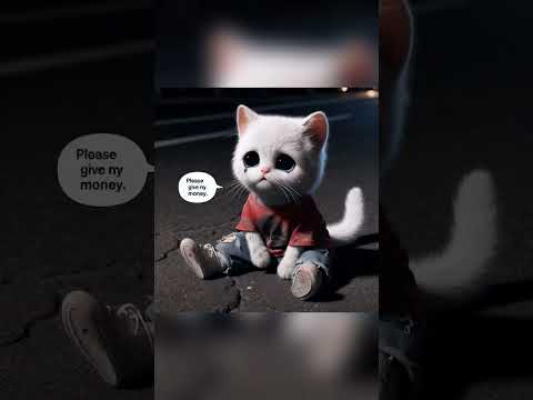 Orange cat gives food to poor cat #animation #cartoon #cat #fyp#trending #meaw