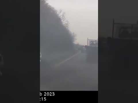 Watch the moment a police car is rammed off road