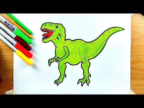 Dinosaur Drawing and Coloring || Dinosaur Drawing 🦕 😍 
