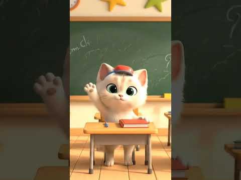 cat student in school 🏫 🥰
