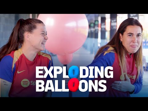 🎈💥 BOOM! EXPLODING BALLOONS CHALLENGE WITH CLAUDIA PINA & CATA COLL | FC Barcelona 🔵🔴