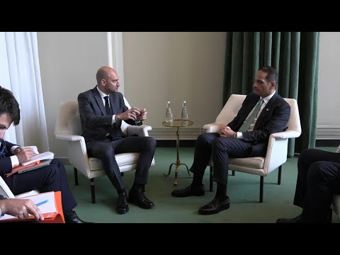 French Foreign Minister Barrot meets with Qatari Prime Minister Al Thani at UN conference | AFP