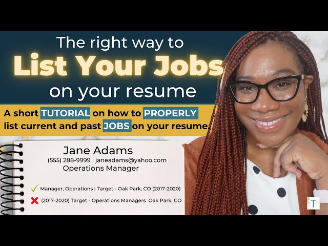 How Many Jobs Should You List On A Resume 