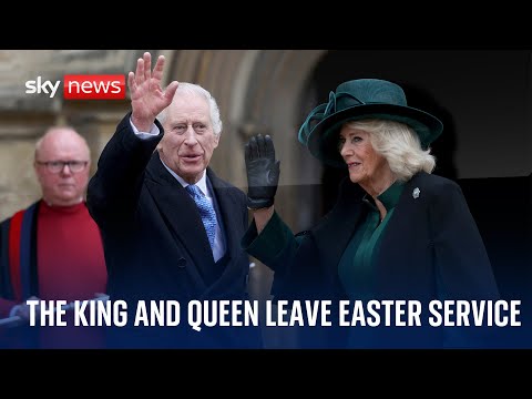 Watch live: King Charles and Queen Camilla leave the Easter service at Windsor Castle