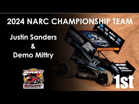 JUSTIN SANDERS &amp; DEMO MITTRY - 2024 NARC 410 SPRINT CAR SERIES CHAMPIONSHIP TEAM - dirt track racing video image