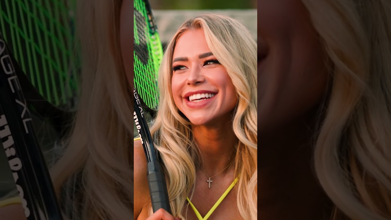 Swimsuit Model Antje Utgaard Warms Up for Tennis Match!