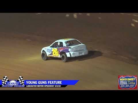 Young Guns Feature - Lancaster Motor Speedway 4/2/22 - dirt track racing video image