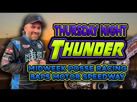 Bringing the Thursday Night Thunder at BAPS Motor Speedway - Dirt Track Sprint Car Racing - dirt track racing video image