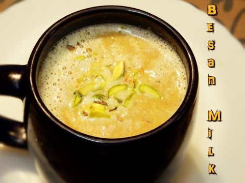 Besan Milk,Besan ka Sheera, Taditional punjabi hot milk drink for winter by KHANA MANPASAND