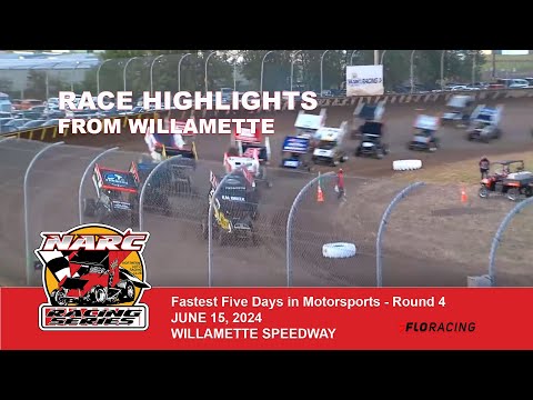 RACE HIGHLIGHTS:  NARC Sprint Cars @ WIllamette Speedway - June 15, 2024 - dirt track racing video image