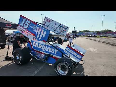 We take a walk through the Knoxville Raceway pit area on Night 1 of the Knoxville Nationals - dirt track racing video image