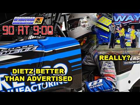 SprintCarUnlimited 90 at 9 for Tuesday, April 21st: Dietz and Co. by the numbers; a victory outburst - dirt track racing video image