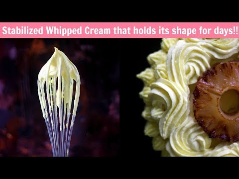 Stabilized Whipped Cream Frosting for cake decoration without gelatin