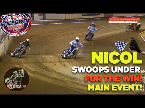 Nicol Swoops Under for the WIN! MAIN EVENT! AMA NSC Series #speedway #winning  #racereport - dirt track racing video image