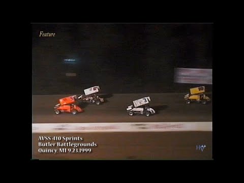 AVSS 410 Sprints - Butler Battlegrounds Quincy, MI September 23, 1999 - dirt track racing video image