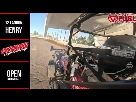 Cycleland Speedway Onboard: 12 Landon Henry Open Intermediate Outlaw Kart - dirt track racing video image