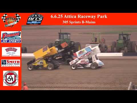 June 6th 2025 | Attica Raceway Park | 305 Sprints B-Mains - dirt track racing video image