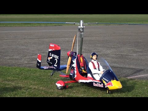 Huge Scale RC Model Red-Bull Rotorwings Auto Gyro Copter Flight Video - UCTLEcIaYJEbUEzQc3-ZvruQ