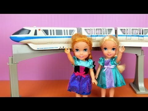 TRAIN ! Elsa and Anna toddlers - monorail - racing cars - UCQ00zWTLrgRQJUb8MHQg21A