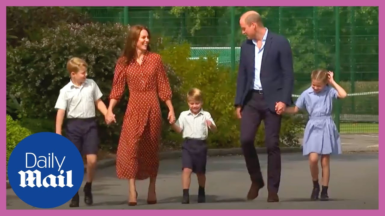 Kate Middleton and Prince William walk Cambridge ‘gang’ to school