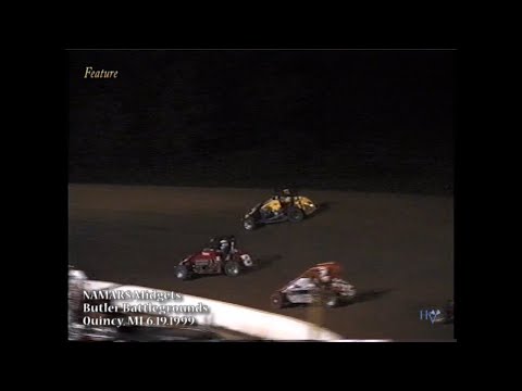 NAMARS Midgets - Butler Battlegrounds Quincy, MI June 19, 1999 - dirt track racing video image