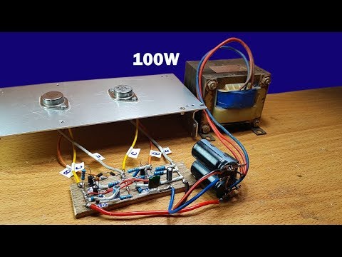 How to make 100W amplifier circuit using two transistors 2N3055 - UC7vxUlLQsvZhOKGbtyQp0OA