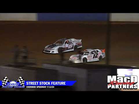 Street Stock Feature - Cherokee Speedway 7/12/24 - dirt track racing video image