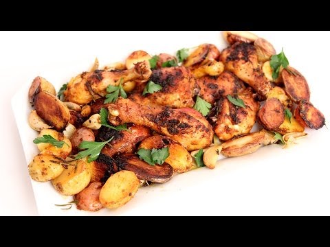 One Pan Roasted Chicken & Potatoes Recipe - Laura Vitale - Laura in the Kitchen Episode 761 - UCNbngWUqL2eqRw12yAwcICg
