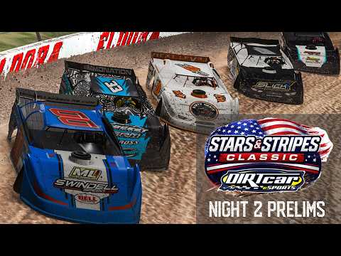DIRTcar eSports: Stars &amp; Stripes Classic - Night 2 Prelims - dirt track racing video image