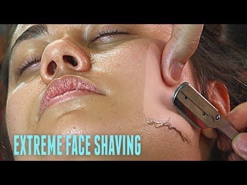 SHAVING A EUROPEAN WOMAN'S FACE V.3! *EXTREME* Straight Razor Tutorial HD! - UCCAVeq46-Bh0LvkYdH6LiRA