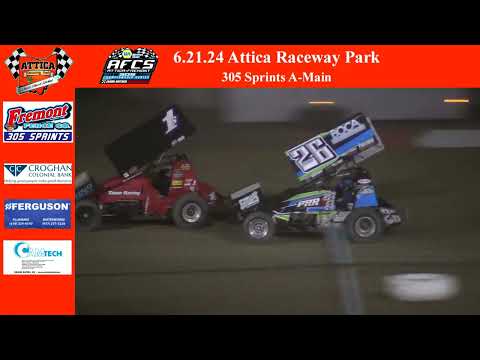6.21.24 Attica Raceway Park 305 Sprints A-Main - dirt track racing video image