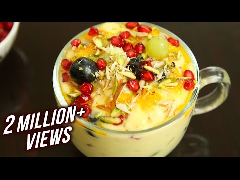 Fruit Custard Recipe - How To Make Fruit Custard At Home - Dessert Recipe - Fruit Custard - Ruchi