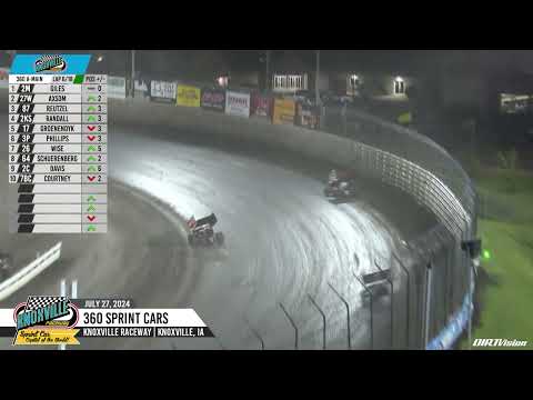 Knoxville Raceway 360 Highlights // July 27, 2024 - dirt track racing video image