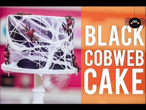 How To Make A BLACK COBWEB CAKE! Chocolate Cake, Black  Ganache and filled with Halloween Candy! - UCvM1hVcRJmVWDtATYarC0KA