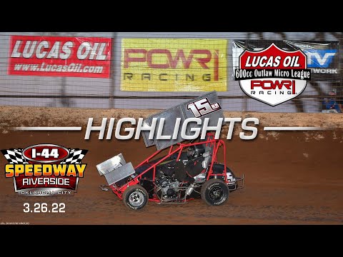 3.26.22 Lucas Oil POWRi 600cc Outlaw Micro Sprint League at I 44 Riverside Speedway - dirt track racing video image