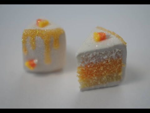 Halloween Candy Corn Cake Tutorial, Miniature Polymer Clay Food