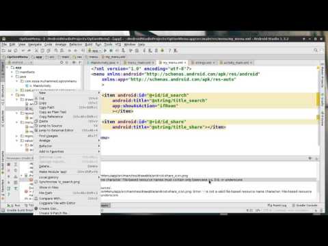 95 Android Studio Option menu